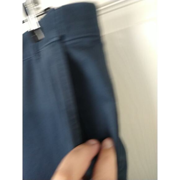 L.L. Bean Woman 14 Pants Flat Front Chino Work Blue Straight Leg Stretch Waist - Picture 4 of 11